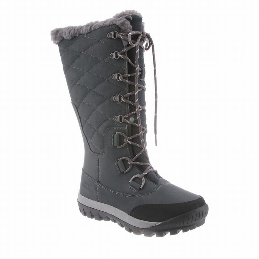 Bearpaw Isabella Wide Tall Boots UK - Women's Boots Deep Grey ||RGMHDT-389||